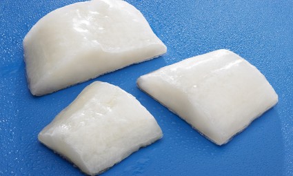 Porciones de bacalao congelado